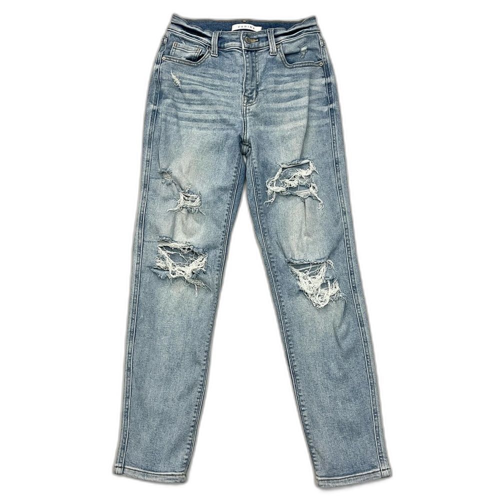 Eunina Light Blue Distressed Rocky High Rise Boyfriend Jeans Women’s Size 1